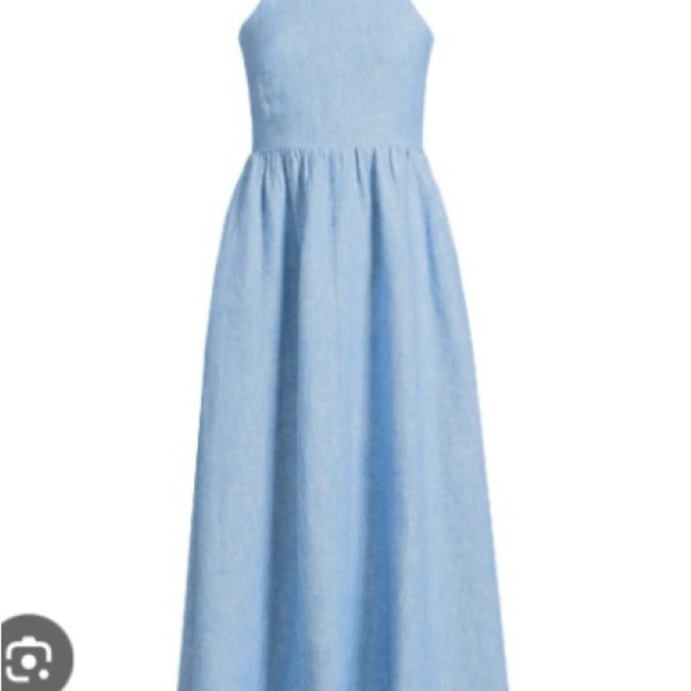 Lands' End Blue Halter Sundress Casual